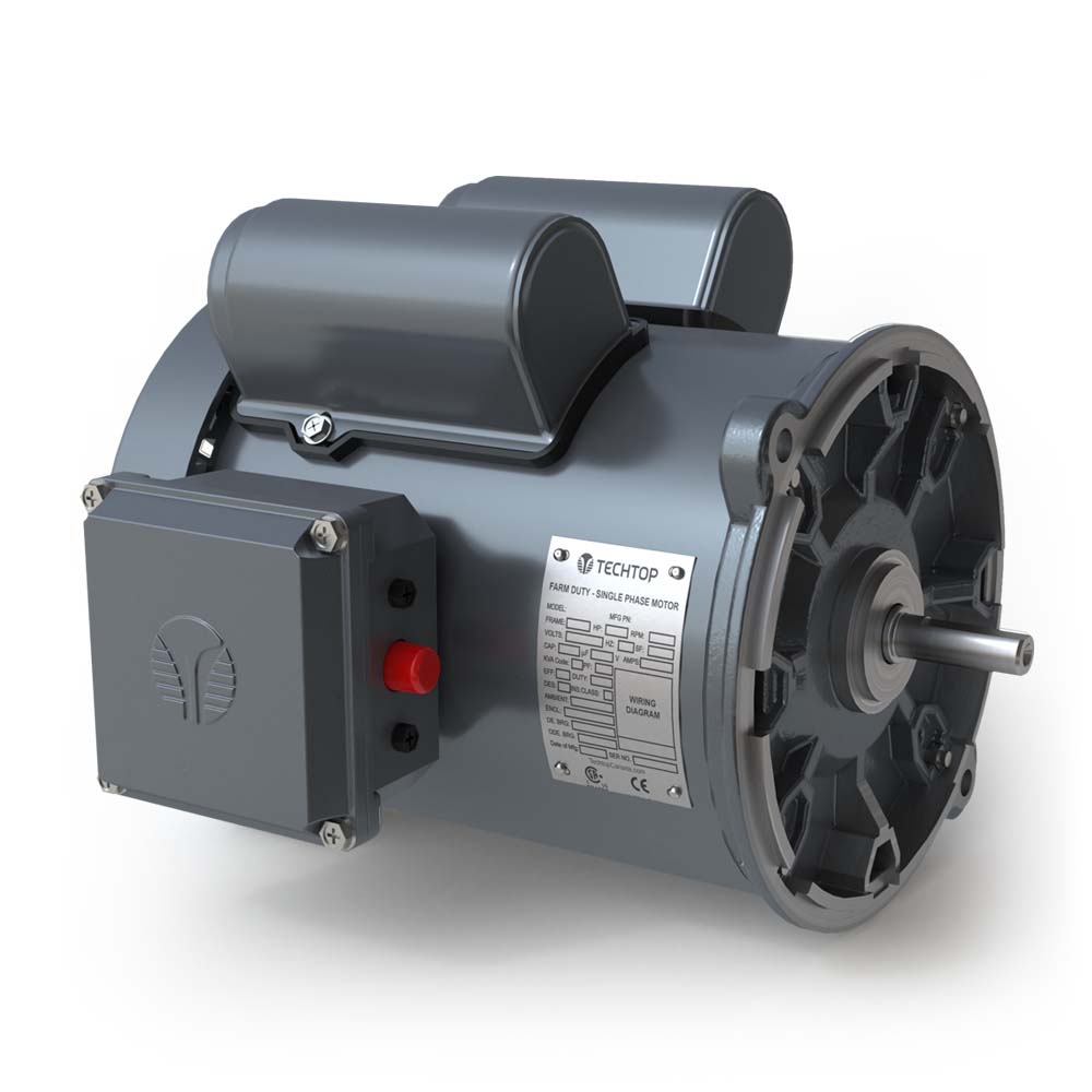 Moteur TECHTOP 0,5 CV, 3600 tr/min, 1 phase, 115/208-230V, bride rigide 56C/bride C, TEFC