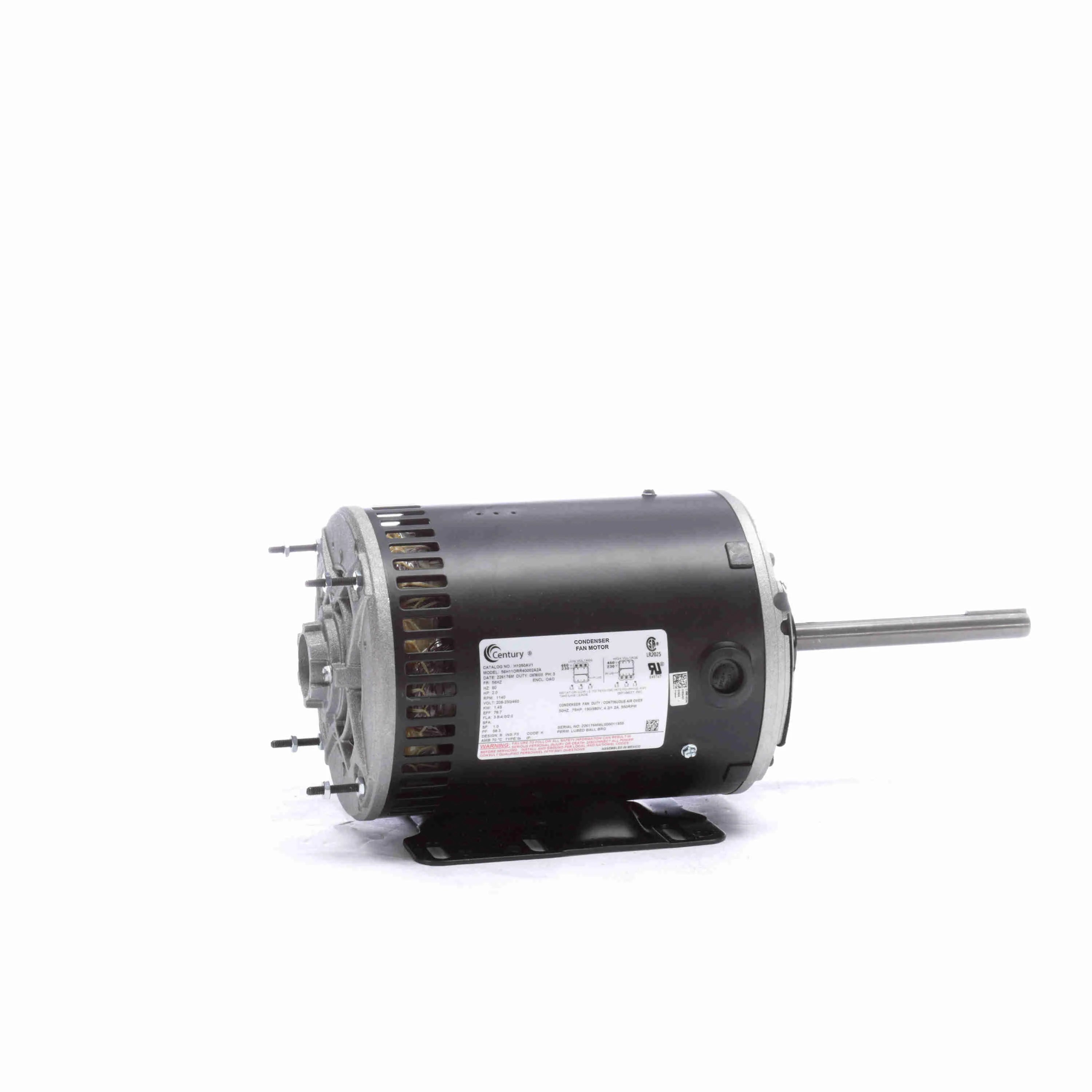 Century H1050AV1 1 HP 1140 RPM 460/208-230 Volts Condenser Fan Motor