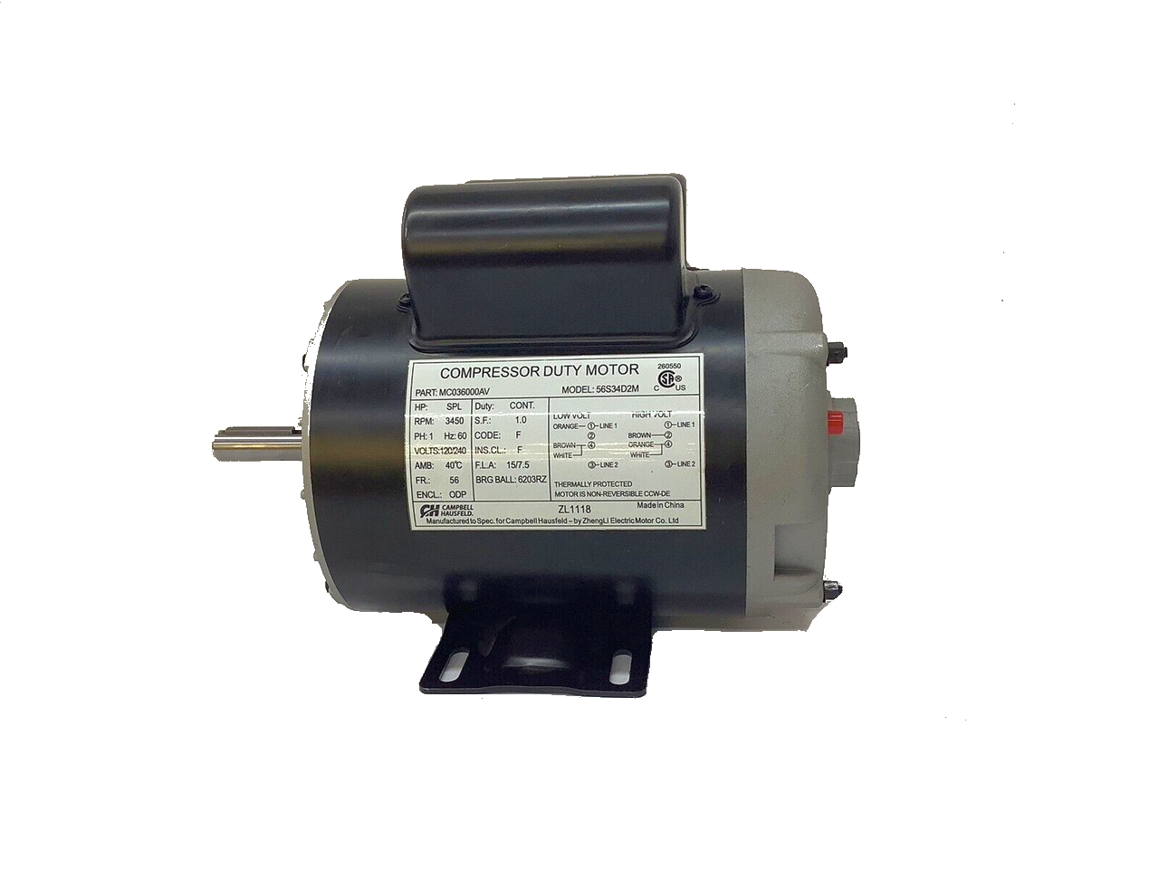 Regal Beloit 1hp 115/230 1ph ODP 1800rpm Fr145t
