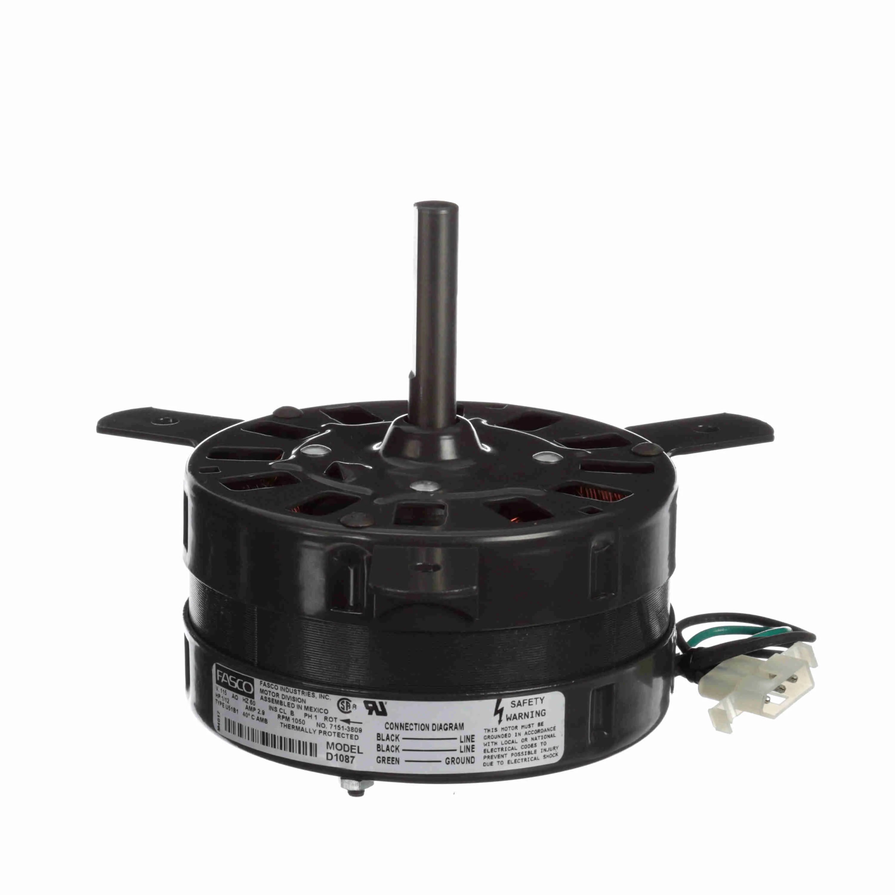 FASCO D1087 Remplacement direct OEM 1/12 HP 1050 tr/min horaire Diamètre 5" 115 Volts