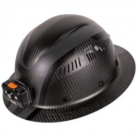 Klein Tools Carbon Fiber Full Brim Hard Hat with Headlamp, Spartan