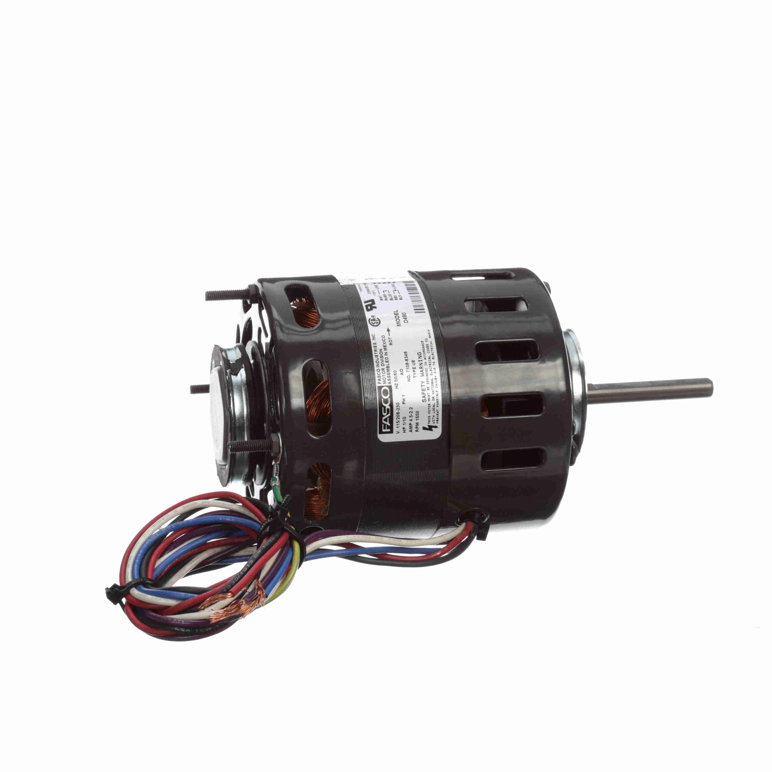 Fasco D480 1/10 HP 1550 RPM 115/208-230 Volts Refrigeration Fan Motor