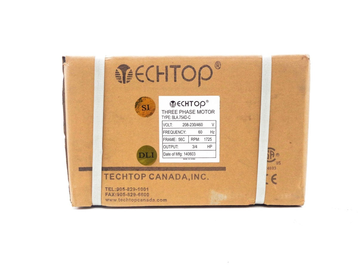 Moteur en aluminium Techtop 3/4 CV 230/460V 1800 tr/min 56C