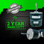 Moteur de ventilateur Genteq 2833 à condensateur permanent divisé (PSC) de 5" de diamètre, arbre double, entraînement direct - 2833