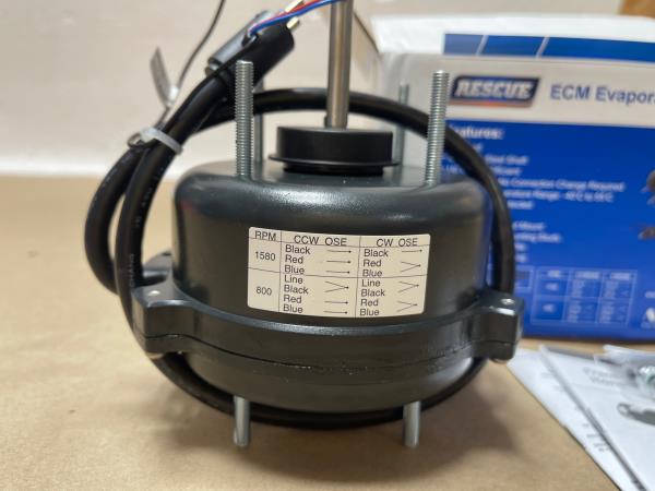 Moteur de refroidisseur évaporatif U.S. Motors EC5408E ECM (à commutation électronique) pour chambres froides
