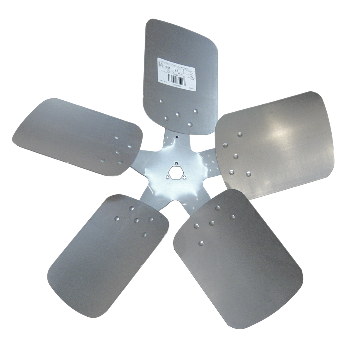 LAU 60561901 Fan Blade, 24" Diameter, 5-Blade, 33° Pitch, CW Rotation, Aluminum