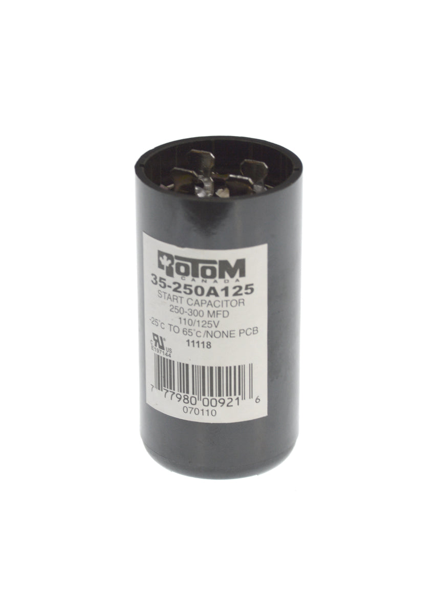 ROTOM 250A125 Capacitor, Start, 250-300µF, 370/440 VAC, Round