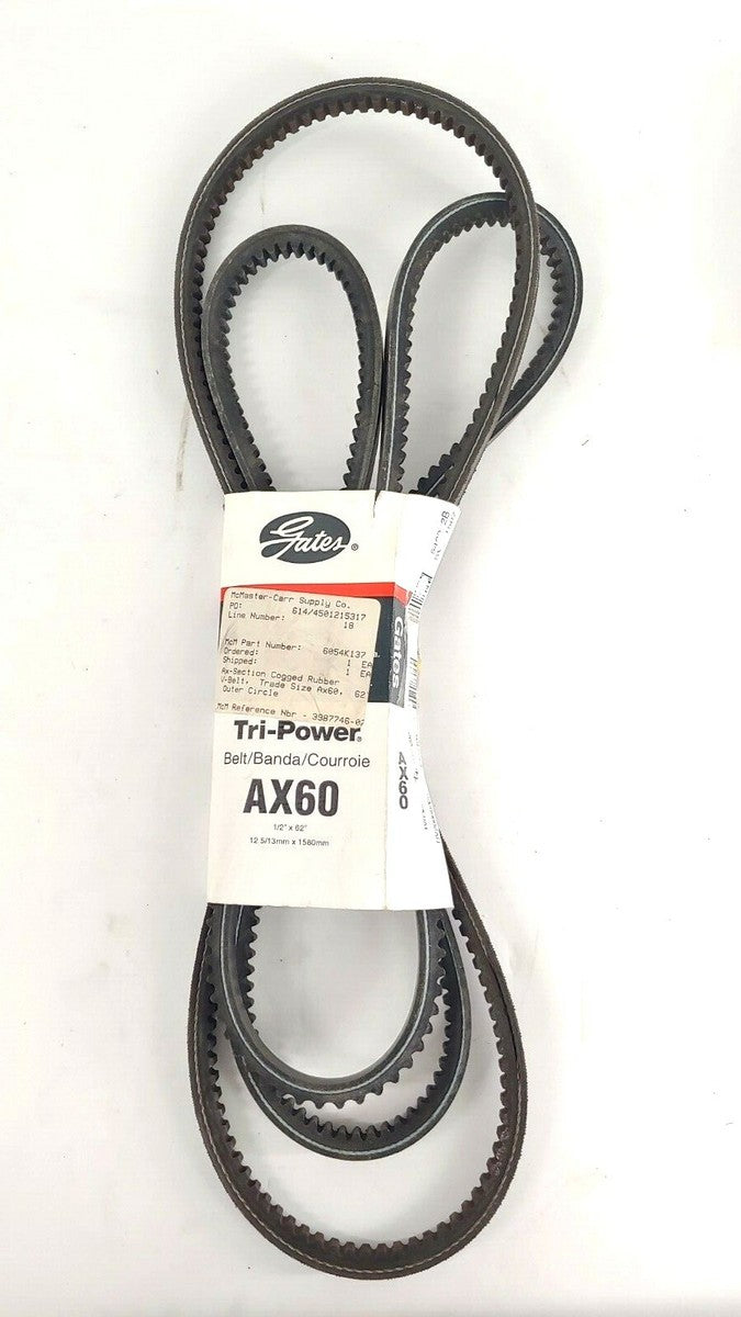 Courroie trapézoïdale crantée moulée Gates AX60 Tri-Power