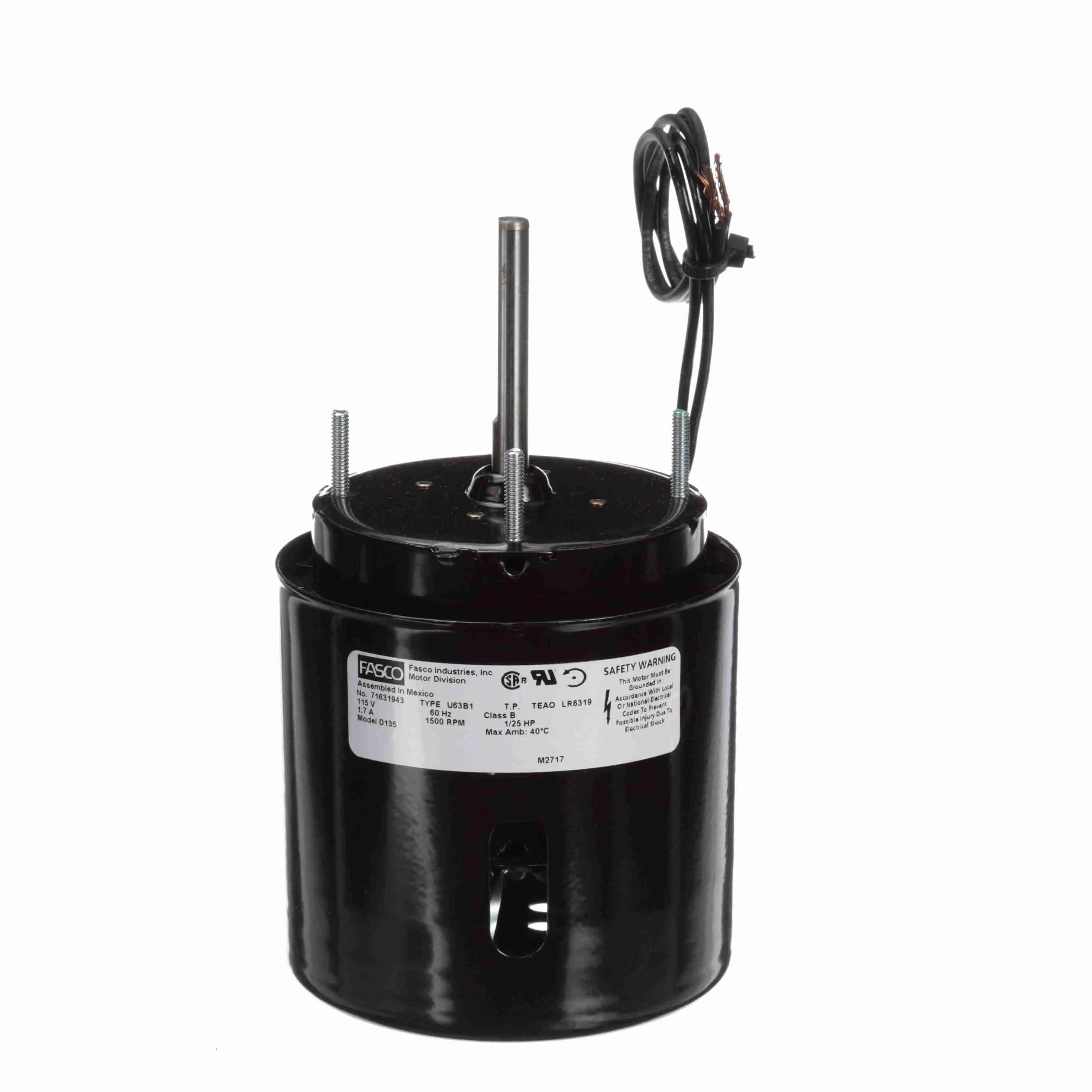 Moteur Fasco D135 1/25 CV, 1500 tr/min, 115 V, 1 Phase