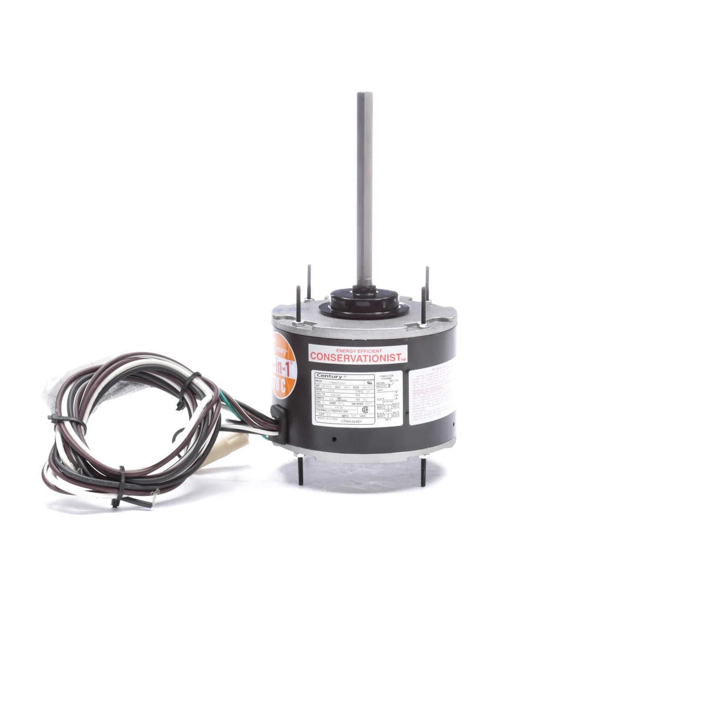 Century Condenser Fan Motor, 1075 RPM, 1/8-1/15 HP, 208-230 V, 48 Frame, Totally Enclosed Air Over
