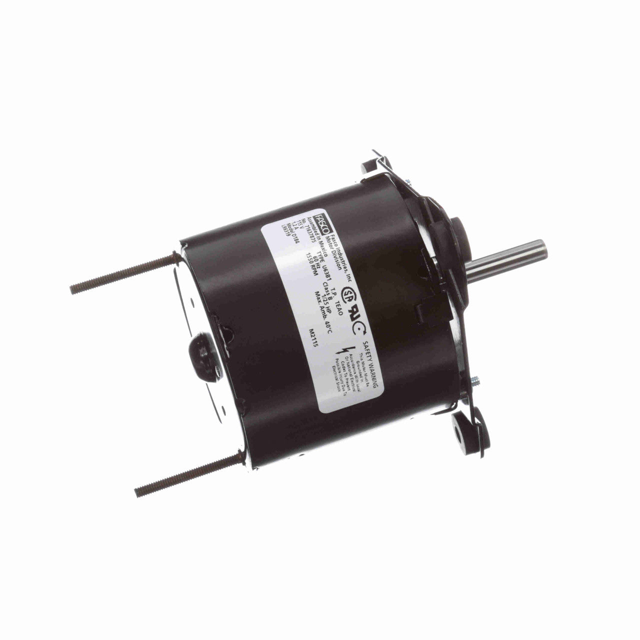 FASCO D1184 Moteur TEAO, 1/16HP, 460V, 3450RPM, 1Ph, 60Hz, Arbre 5/16", Cadre 3.3"