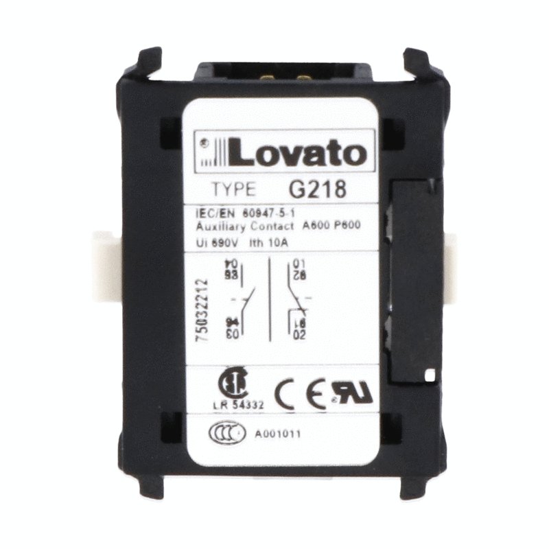 Lovato Aux Contact 1 No/nc Reversible (use Adaptor 11g280) Pour Contacteurs Bf00 - Bf150