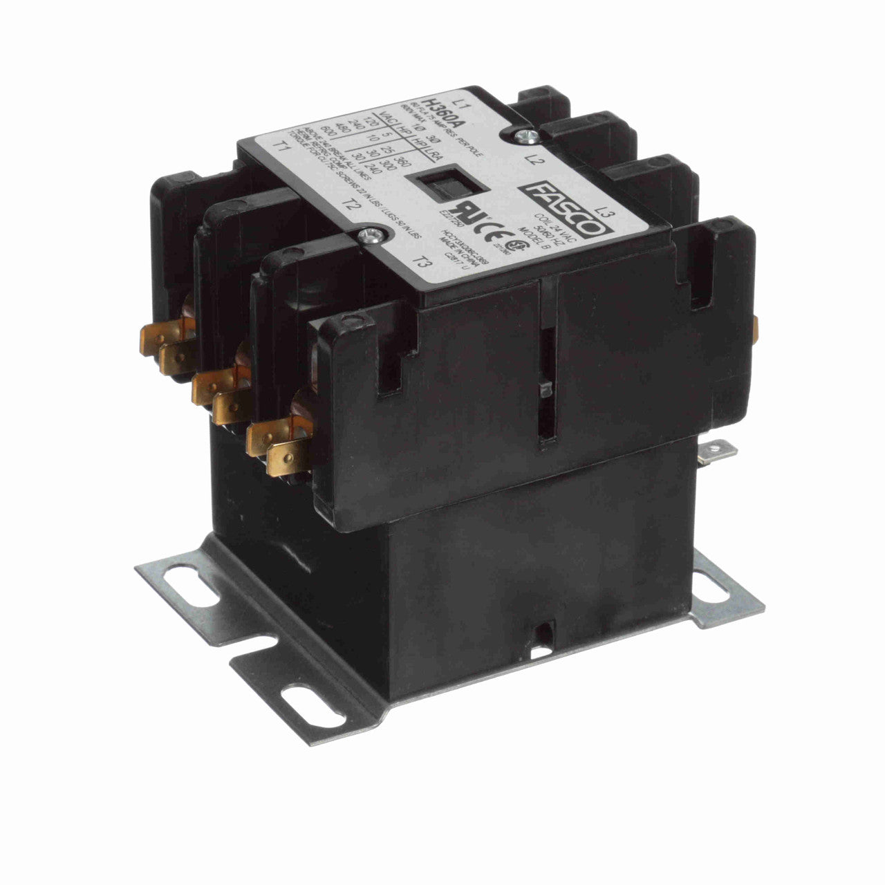 H360a Dp Contactor 3pole 24vac Coil 60amp
