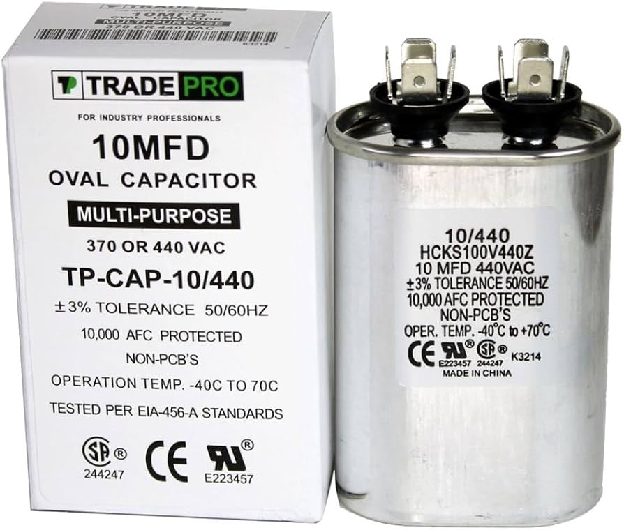 Run Cap 10mfd 370vac Oval
