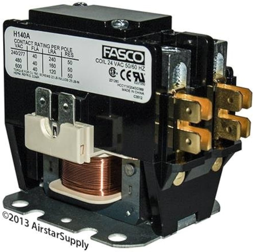 Fasco Contactor 1 Pole 40a 24vac Coil