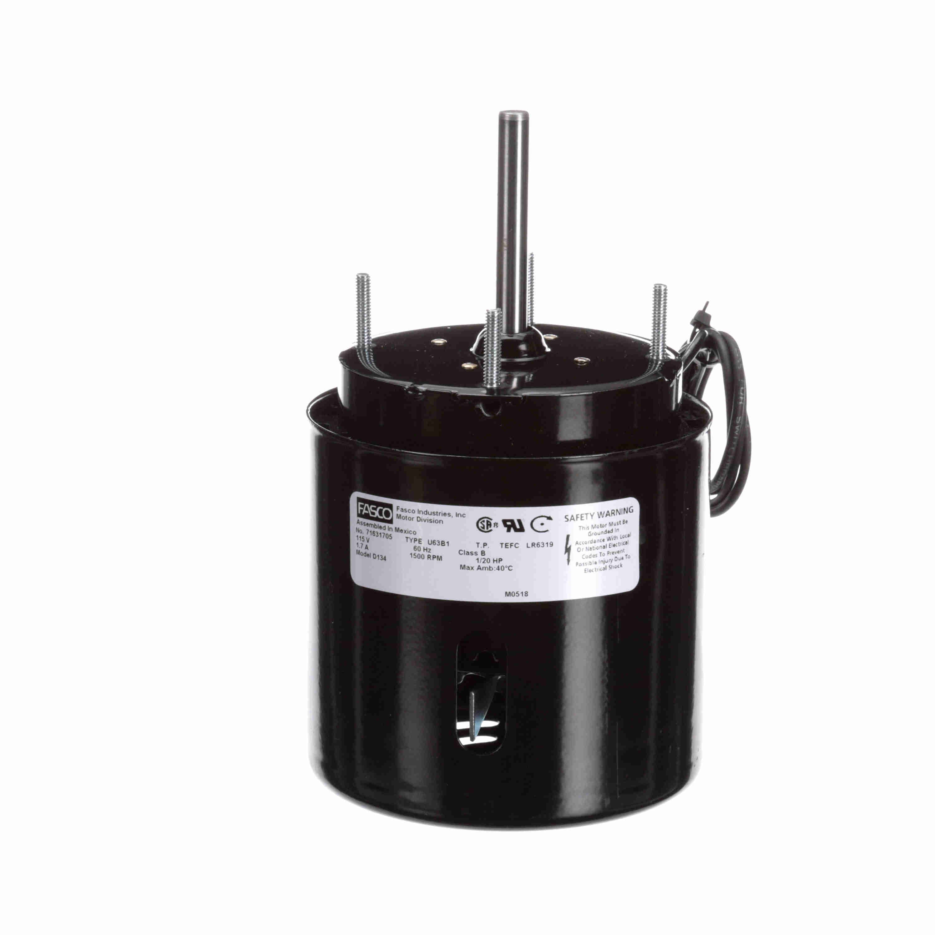 Moteur Fasco D134 à pôles à bagues, 3,3" de diamètre, à refroidissement automatique, à usage général