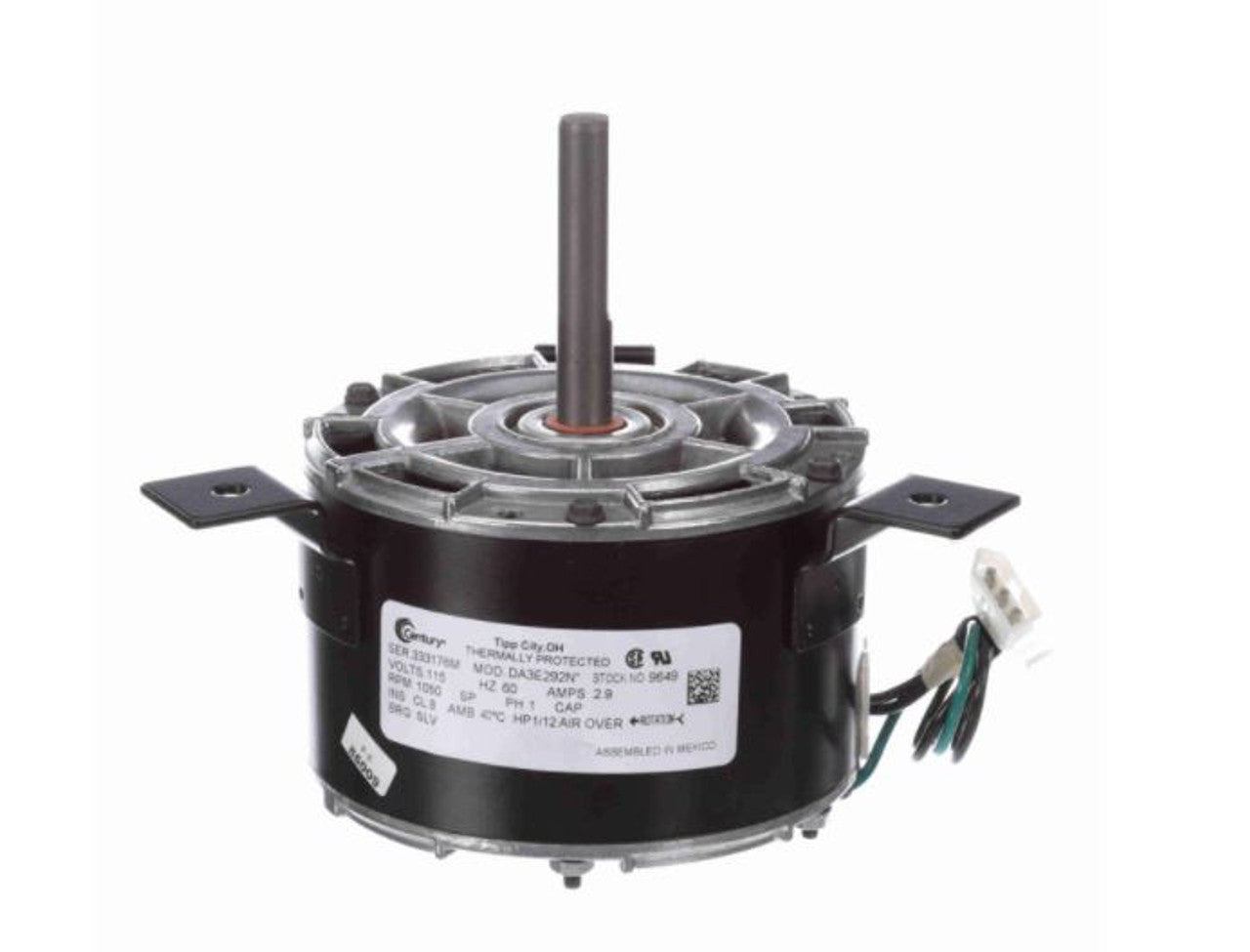 RBC D09649 Moteur 1/12HP 115V 1050TR/MIN Cadre 42 Arbre 1/2" OAO
