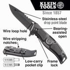 Outil Klein Tools 44228 couteau à poche électrique à assistance de roulement pour électricien