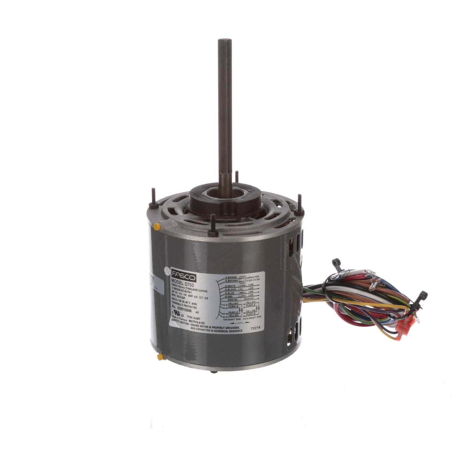 Moteur de ventilateur Fasco D703 PSC (condensateur permanent séparé) à entraînement direct, diamètre 5,6 pouces