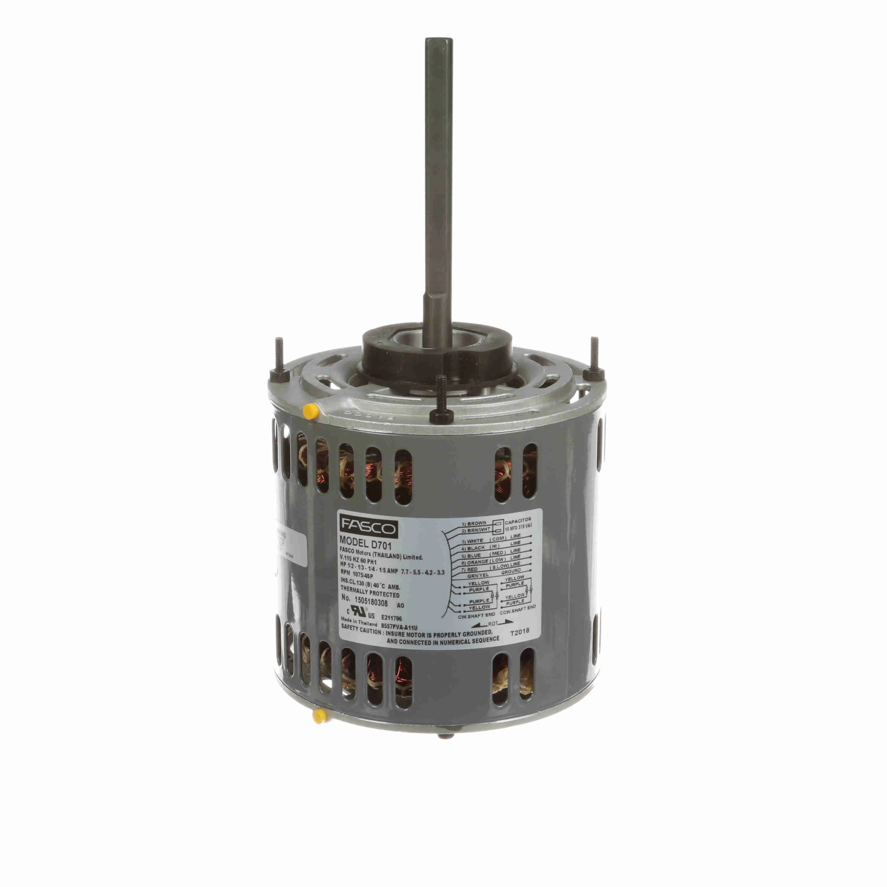 Moteur de ventilateur Fasco D701 PSC (condensateur permanent séparé) à entraînement direct de 5,6 pouces de diamètre - D701