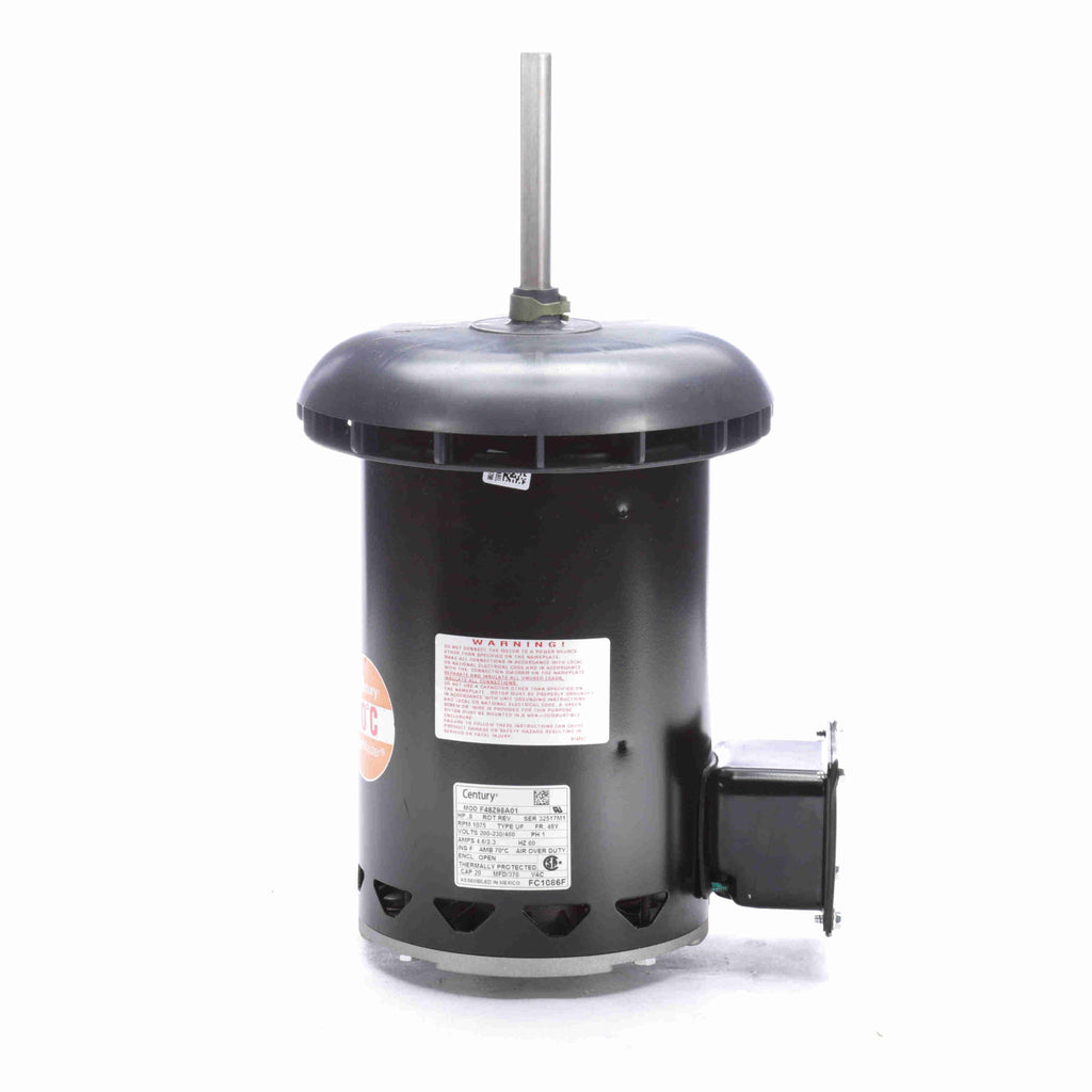 Century FC1086F 3/4 HP 200-230/460V 1075 tr/min Moteur de ventilateur de condenseur CVC diamètre 5-5/8"