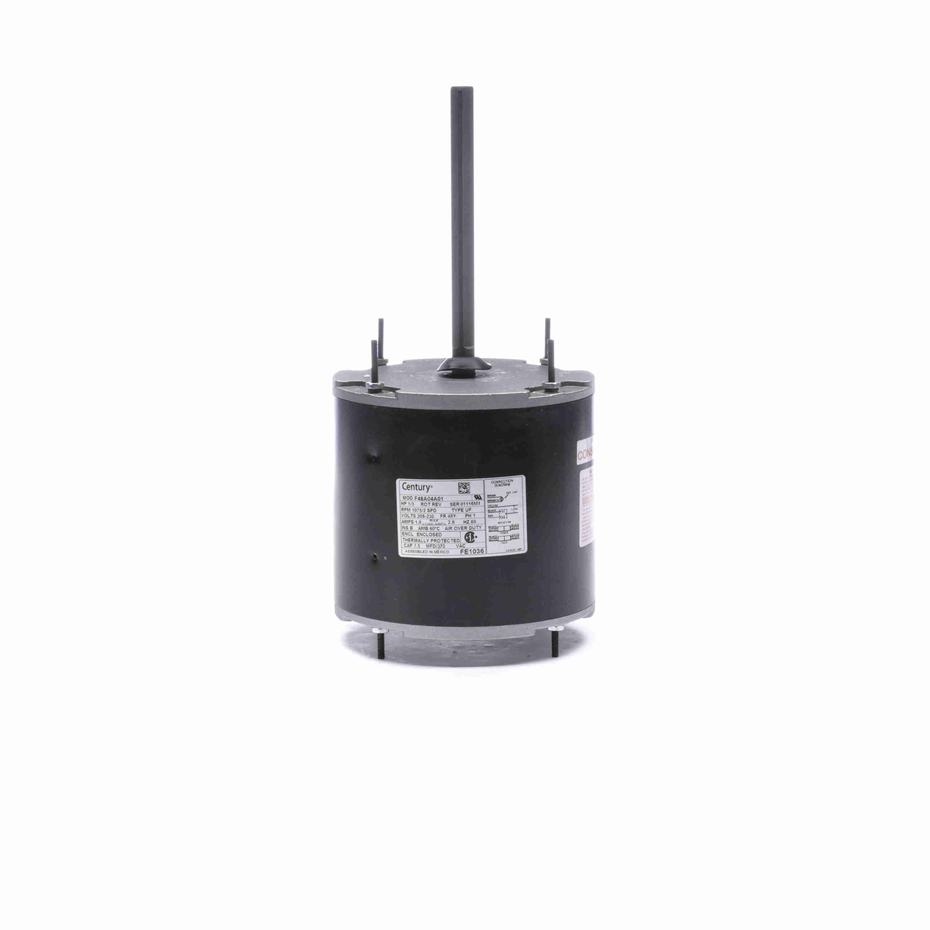 Century FE1036 5.6" Diameter HVAC Condenser Fan Motor
