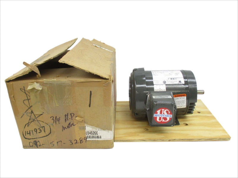 US Motors Unimount® TEFC, 0.75 CV, triphasé, moteur 1750 tr/min, U34S2GC