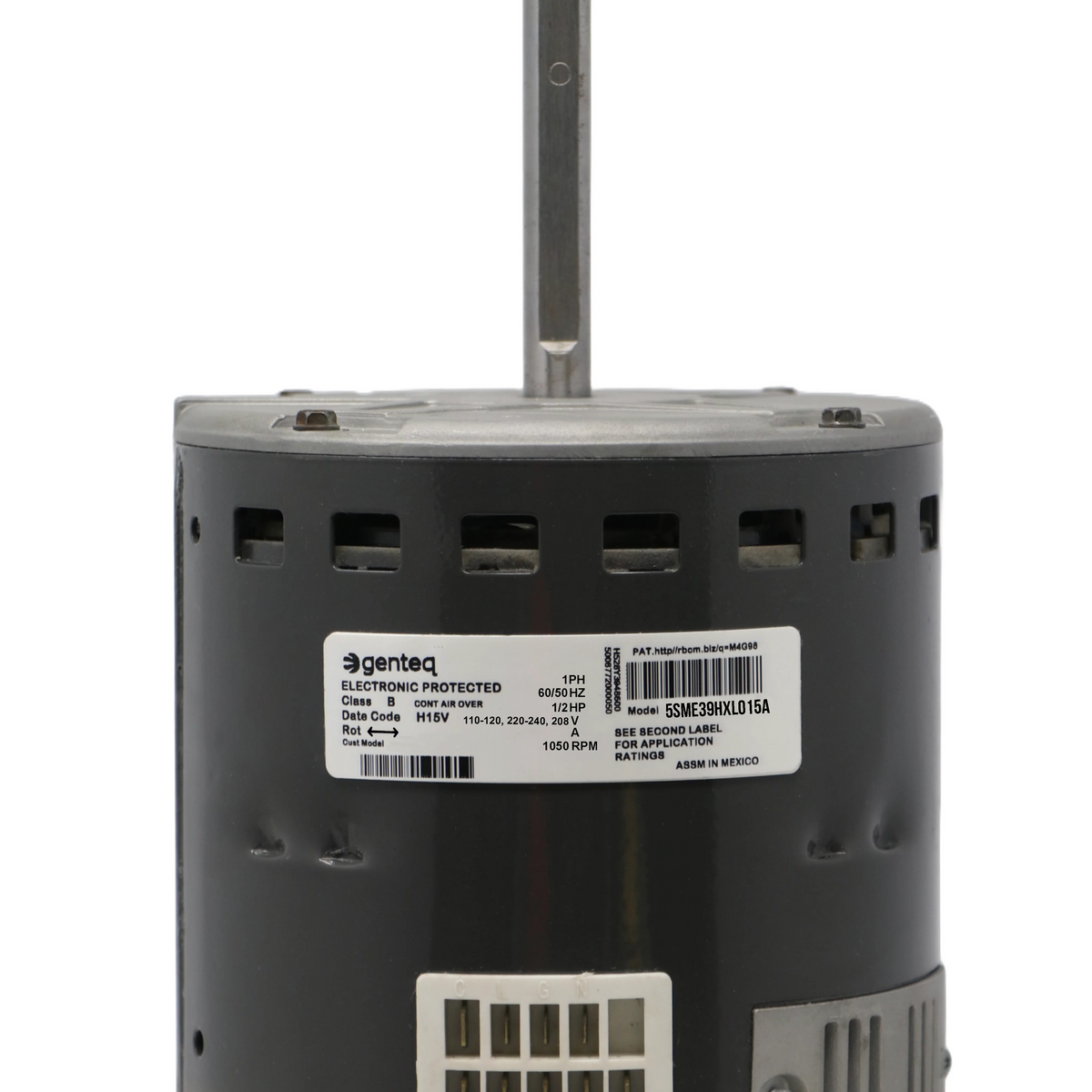 GENTEQ 5101A Moteur ECM : 1/15 HP, 1550 RPM, 115V, 1 Ph, axe 5/16", cadre 3.3, TEAO