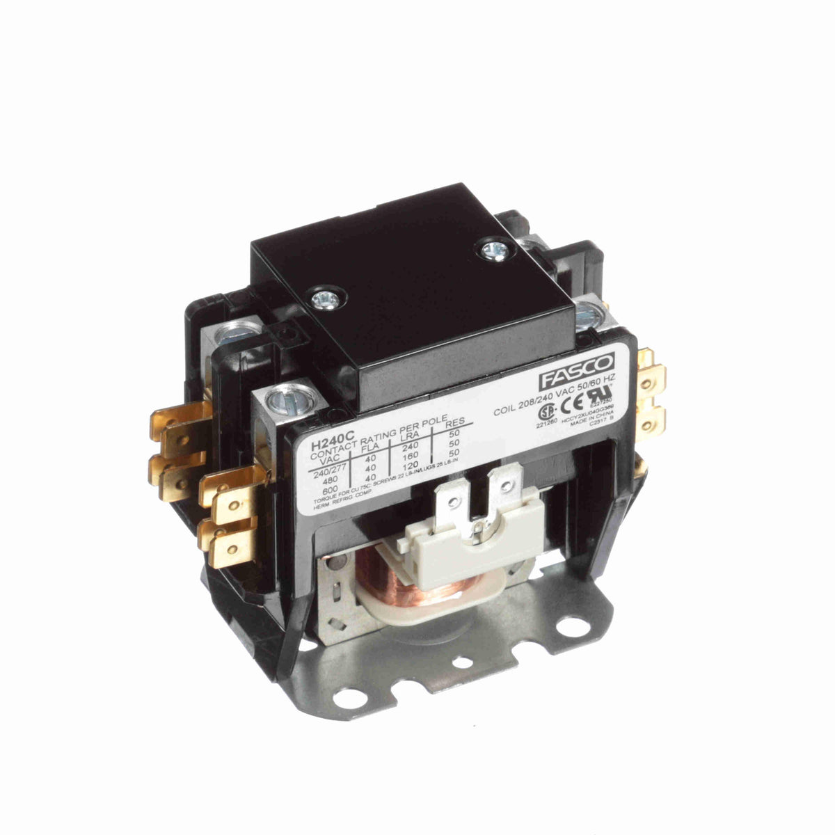 *h240c* Dp Contacteur 2pole 240vac Coil 40amp