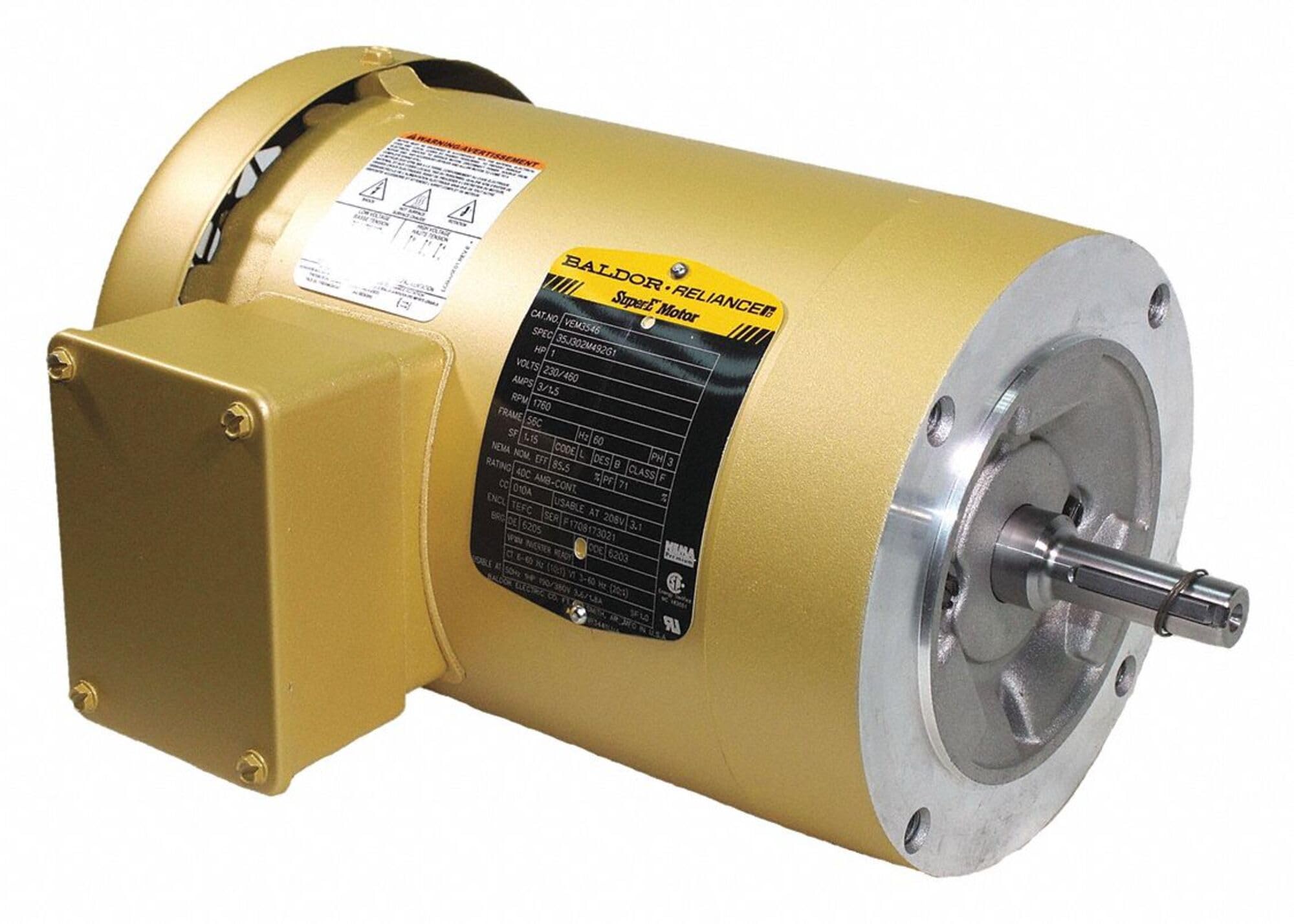 Moteur Baldor VEM3546 1CV 3PH Super-E