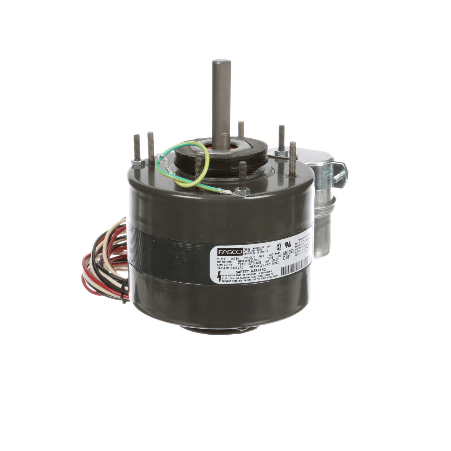 Moteur de radiateur Fasco D261 1/8 CV 1075 tr/min 115 Volts