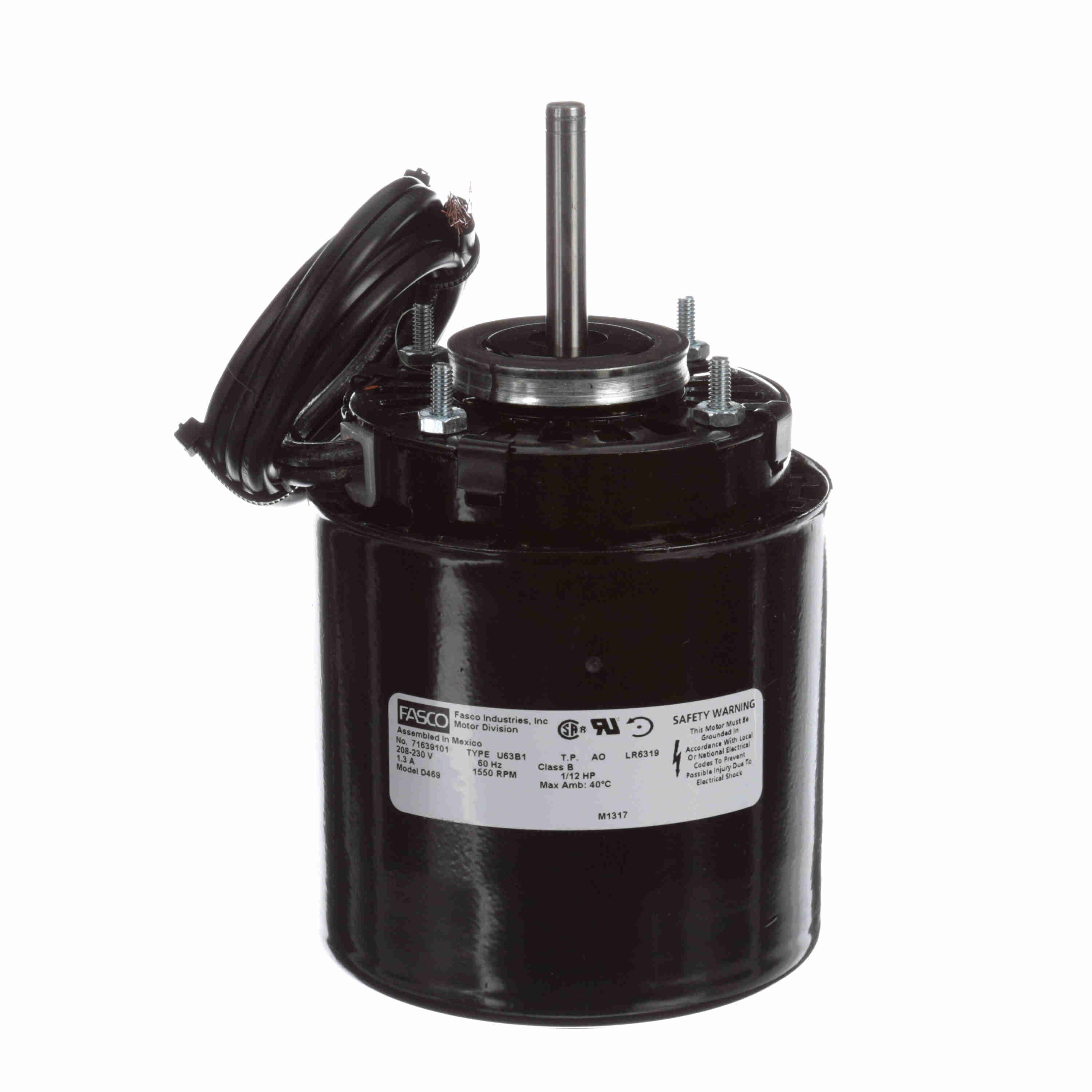 Moteur Fasco D469 | 1/12 ch 1550 tr/min CCW Diamètre 3,9" 208-230 Volts