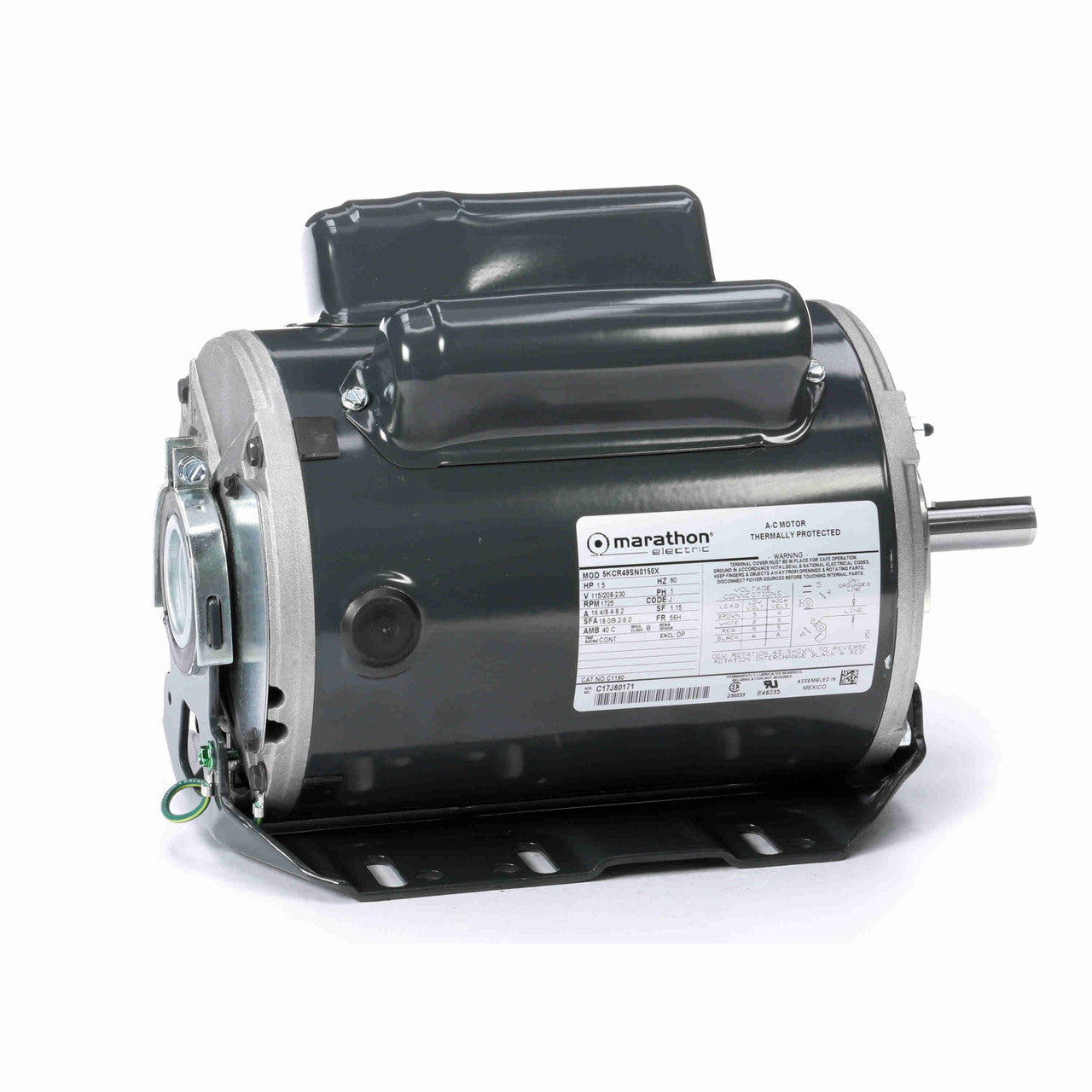 C1160 Marathon 1.5HP Electric Motor, 1725RPM