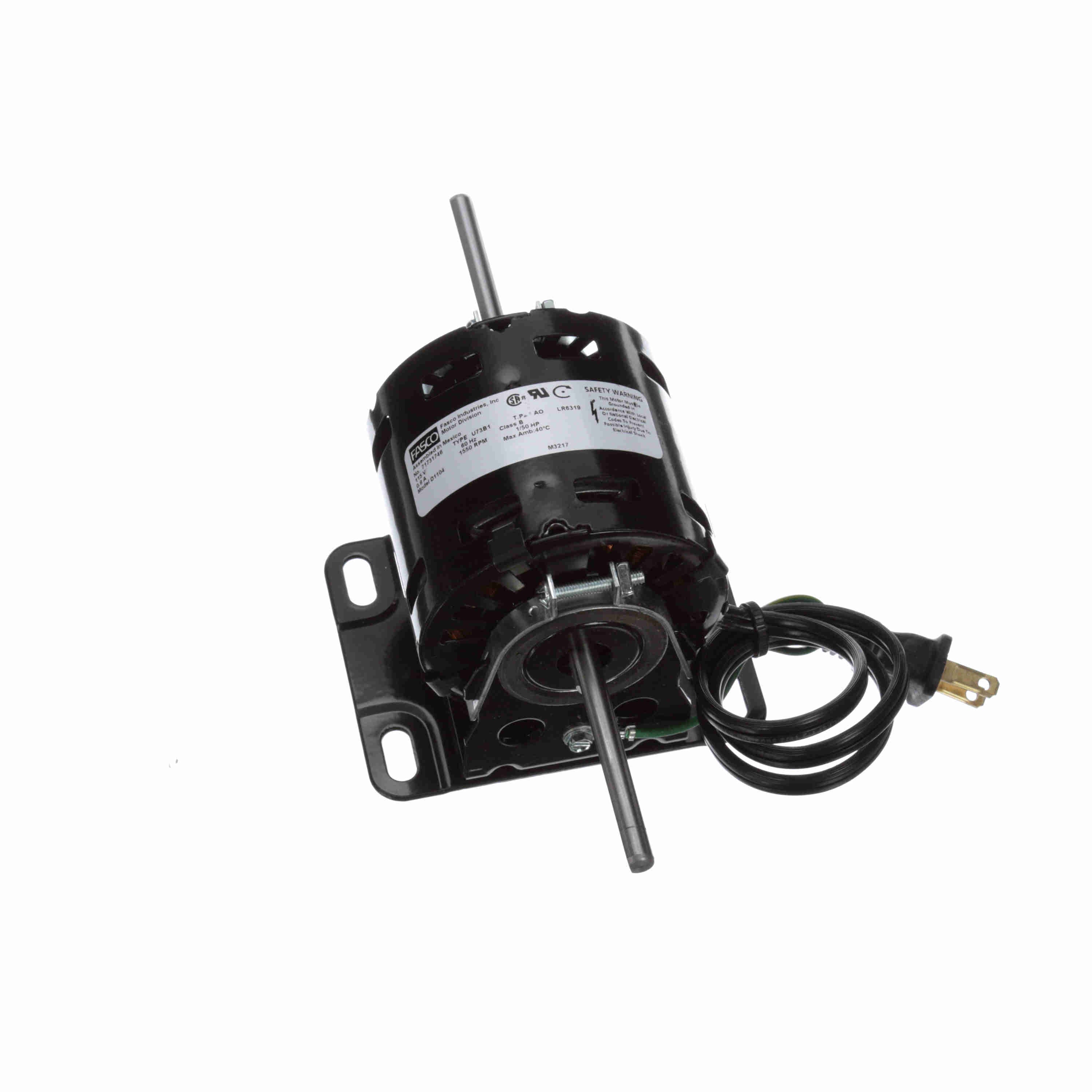 Moteur Fasco D1104 1/50 CV, 1550 tr/min, 115 V, 1 Phase